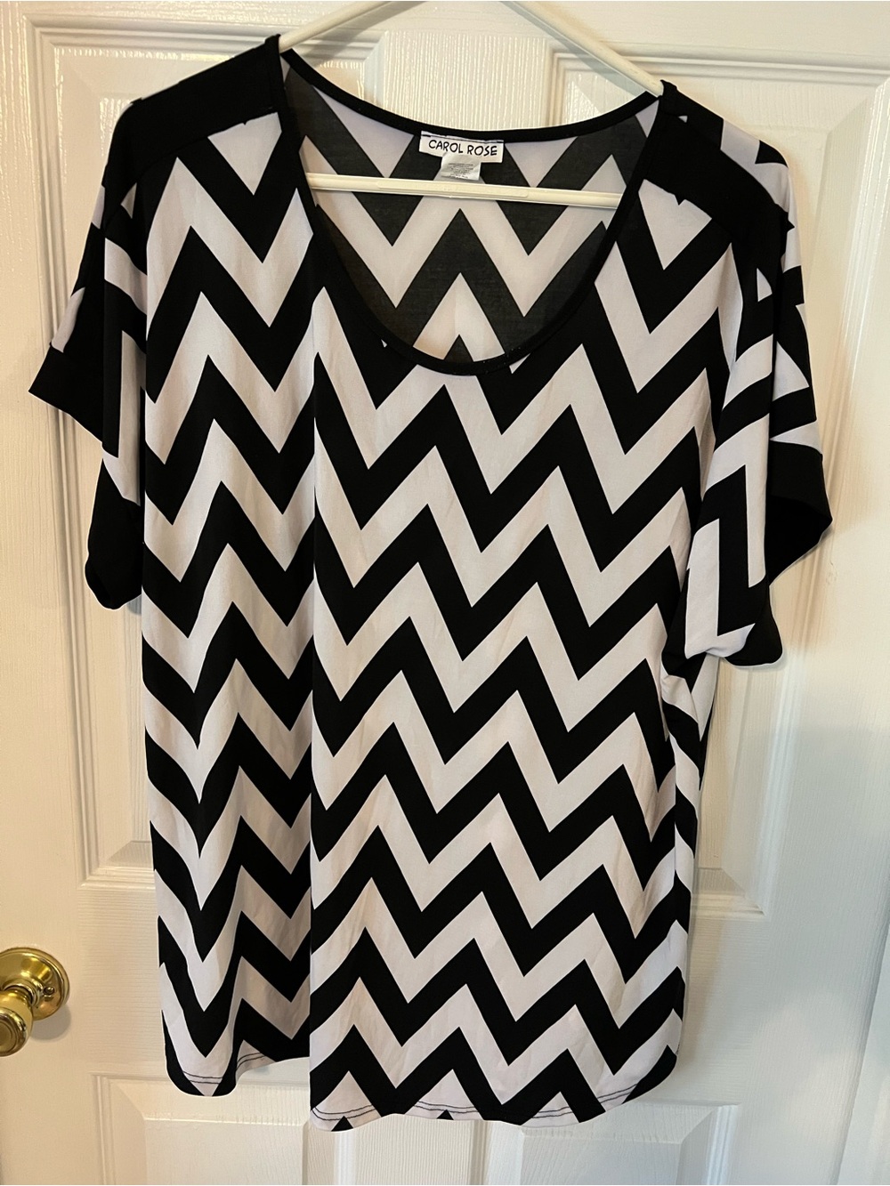 Carol Rose Black & White Zigzag Short Sleeve Tee